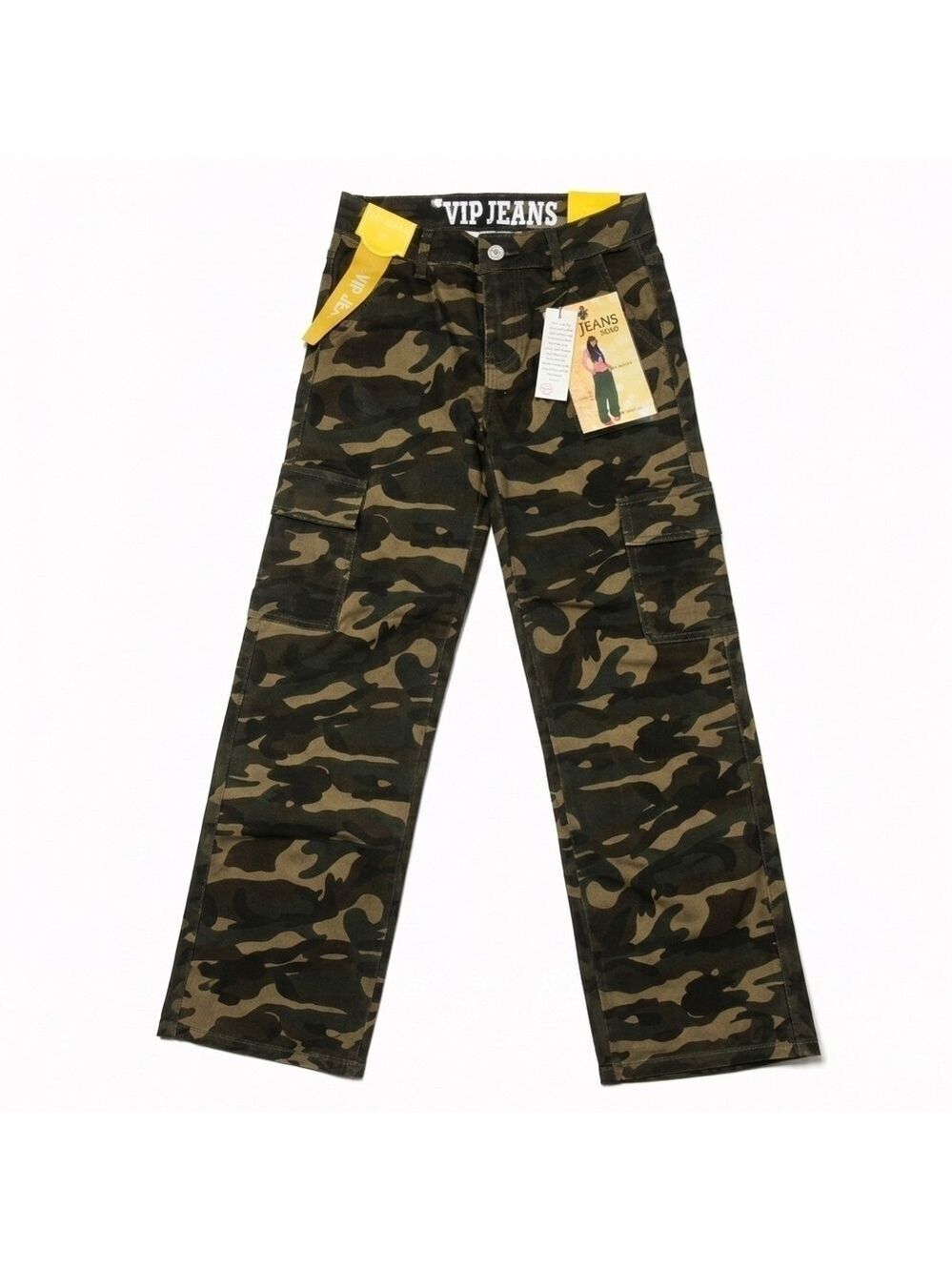 VIP Jeans XOXO Camo Cargo Pants Size 3/26 Wide Leg Utility New With Tags